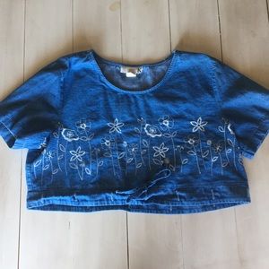 🔆vintage faux denim crop top🔆